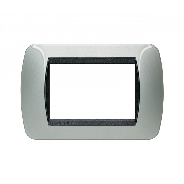 Living int - placca 3p 119x80 mm colore alluminio
