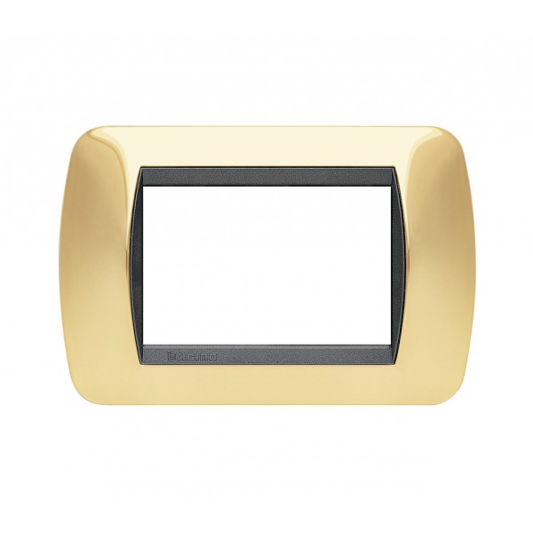 Living int - placca 3p 119x80 mm colore oro vero