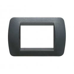 Living int- placca 3p 119x80 mm colore acciaio scu