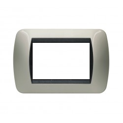 Living int - placca 3p 119x80 mm col titanio chia