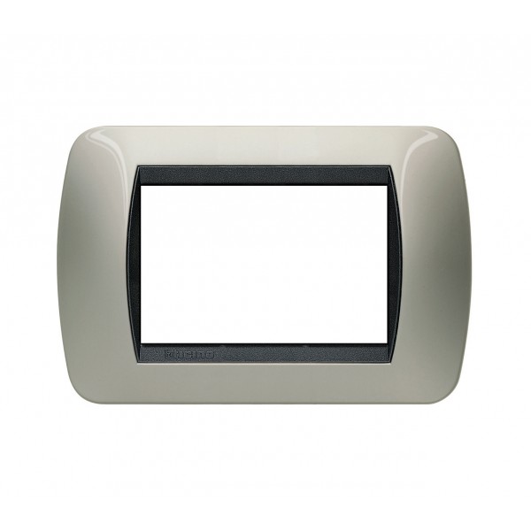 Living int - placca 3p 119x80 mm col titanio chia