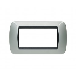 Living int - placca 4p 140x80 mm colore alluminio