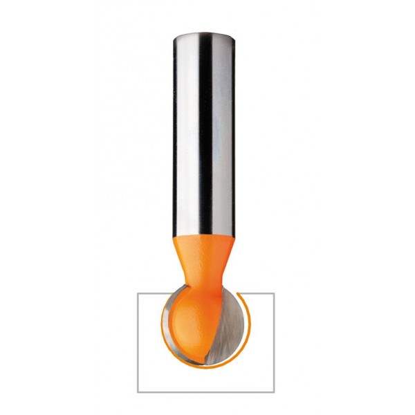 Fresa a sfera z2 d=15,88 r=7,94 s=8 l=14,2/60,3 mm