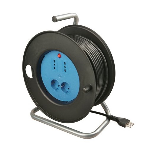 Avvolgicavo con 50m cavo h05vv-f 3x1,5mm2, spina 1
