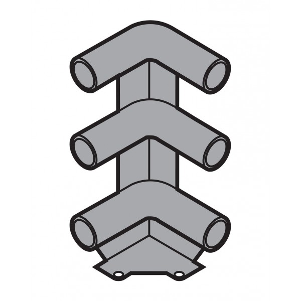 Supporto angolare per tre ringhierine h=137mm