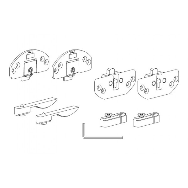 Scorribase medio - set per ante scorrevoli legno