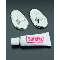 Set 2 ganci cromati + colla extra forte safe fix -