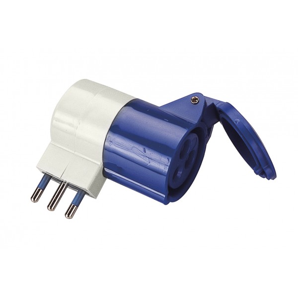 Adattatore semplice 200÷250v~ con spina civile 16a