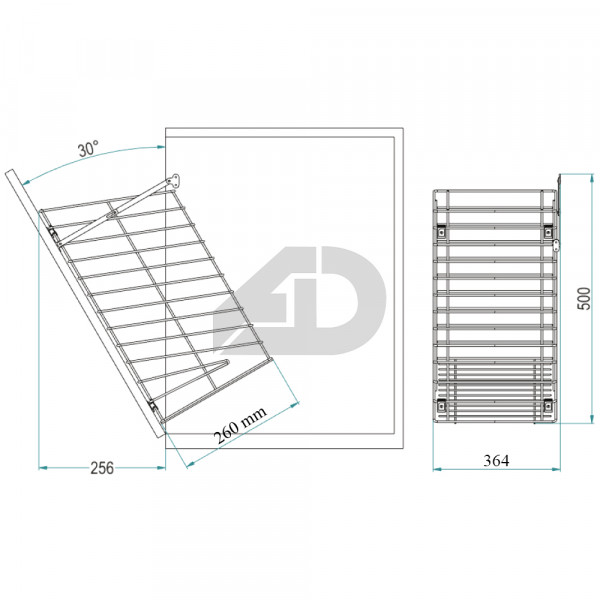 Cesto portabiancheria inclinato cromato per mobile 40x30 cm Inoxa 1254030