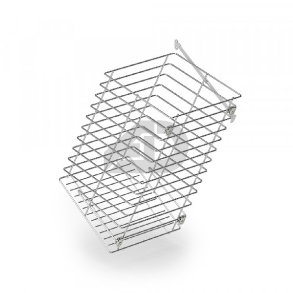 Cesto portabiancheria inclinato cromato per mobile 40x30 cm Inoxa 1254030