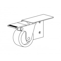 Scorriparete - ruota letto d. 75  freno fiss. dx