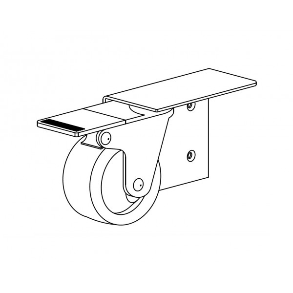 Scorriparete - ruota letto d. 75  freno fiss. dx