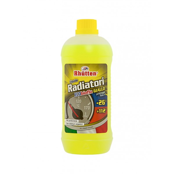 Liquido radiatori auto giallo 1 lt antigelo - 26°c rhutten