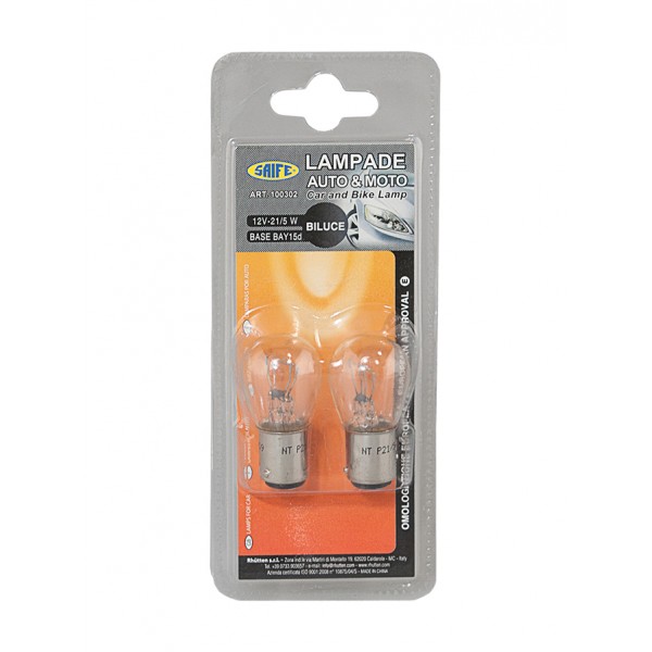 Lampade 2 filamenti 12v 21w ba15s 2pz