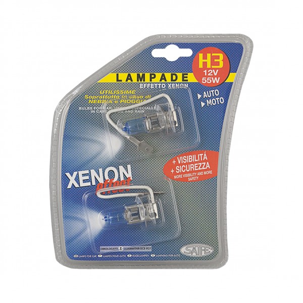 Lampade h3 effetto xenon 12v 55w 2pz