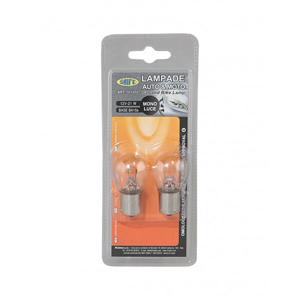 Lampade 12/21 1 filamento ba15s 2pz