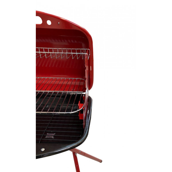 Barbecue a carbone Pegaso 48x33x62 cm nero e rosso
