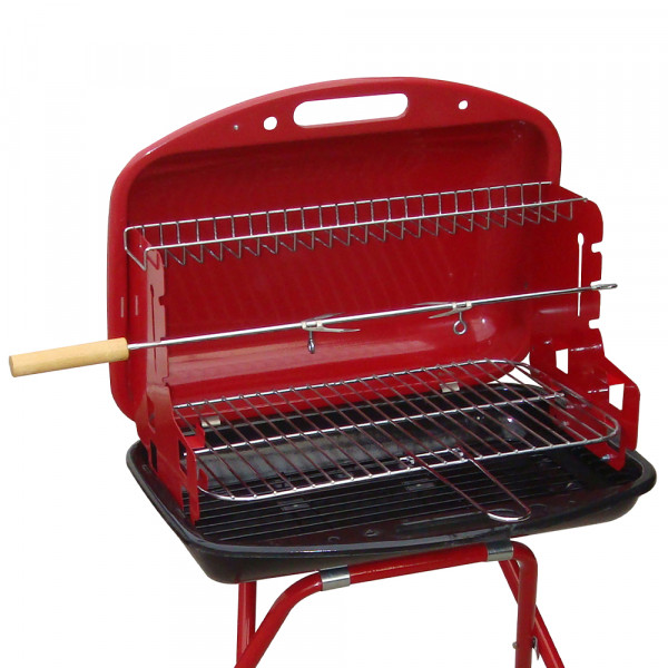 Barbecue a carbone Pegaso 48x33x62 cm nero e rosso
