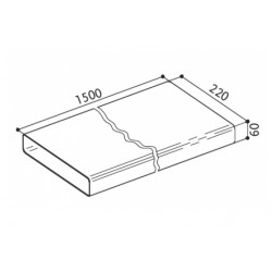 Tubo rettangolare 1,5 mt 220x55 mm - tr 1500