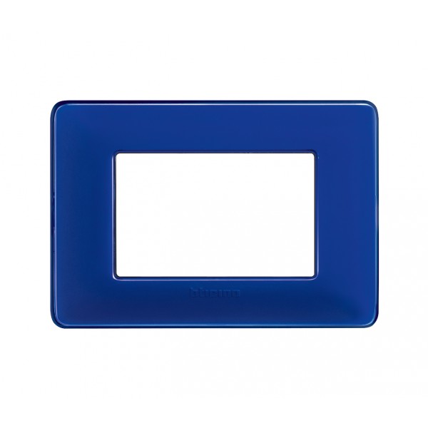 Placca 3 moduli matix bticino in tecnopolimero am4803cbu cobalto