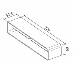 Raccordo congiunzione rett. 226x60x53 mm - rcr