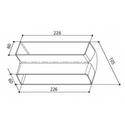 Curva rettangol. verticale 90° 226x60 mm - crv 90