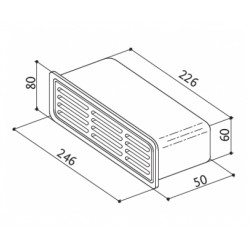 Griglia rettangolare esterna 246x80 mm - gre