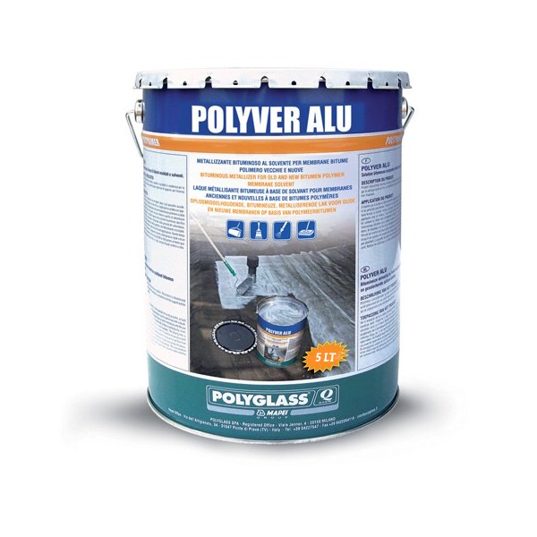 Pittura protettiva bituminosa 5 lt poliver alu polyglass