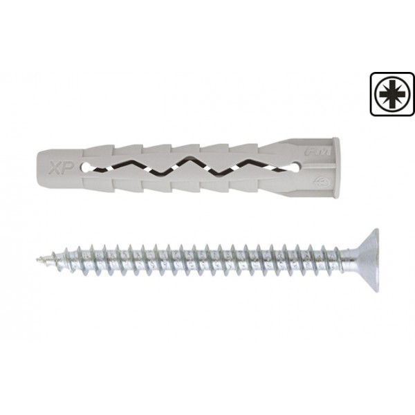 Fm-xp tassello nylon d. 6 x 45 mm c/vite tsp pz