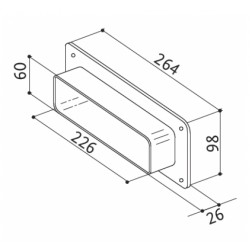 Raccordo a parete rettangolare 264x98 mm - rpr