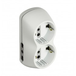 Adattatore b4 2xschuko 2xp+t c/int colore bianco