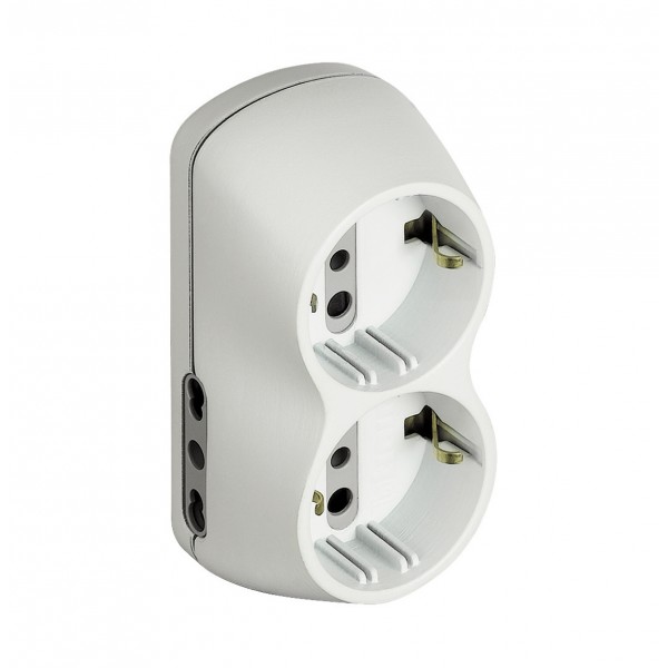 Adattatore b4 2xschuko 2xp+t c/int colore bianco