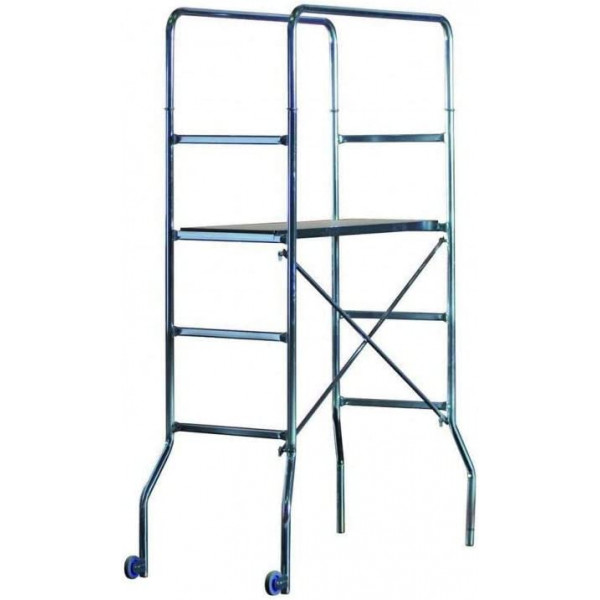 Trabattello miniponteggio acciaio Trio h.1,88 x 130 x 60 cm con piano lavoro 