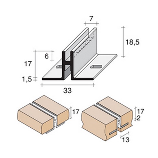 Cremagliera cf1 alluminio 2849x33 argento satinato