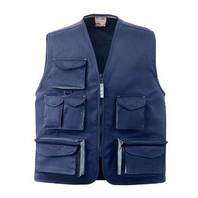 Gilet terital tg.m willis blu/grigio multitasche
