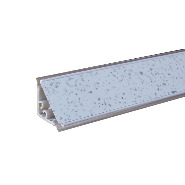 Alzatina top cucina in alluminio 45° 4,20 mt bianco brillantino