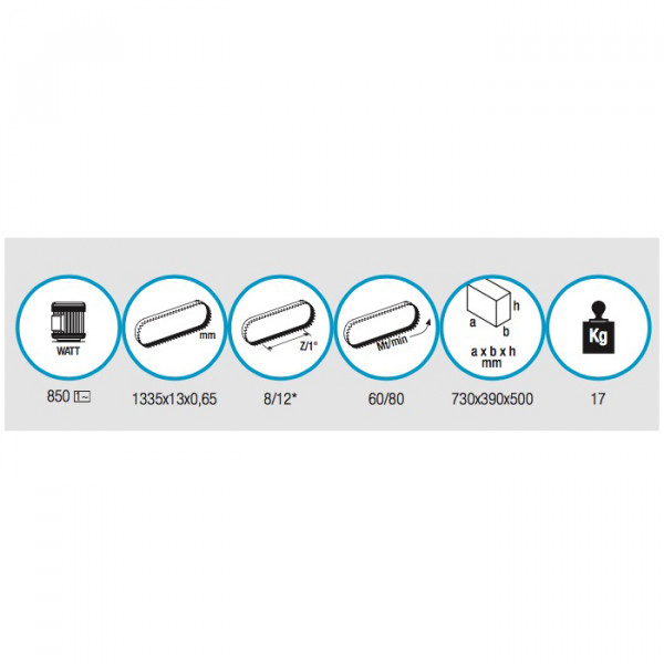 Sega a nastro Femi 780XL 850 W 1335x13x0,65 mm con accessori