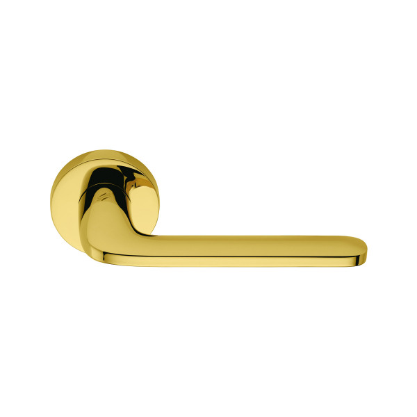 Maniglia Colombo Roboquattro con rosetta e bocchetta tonda diametro 50 mm oro plus per porte da interni