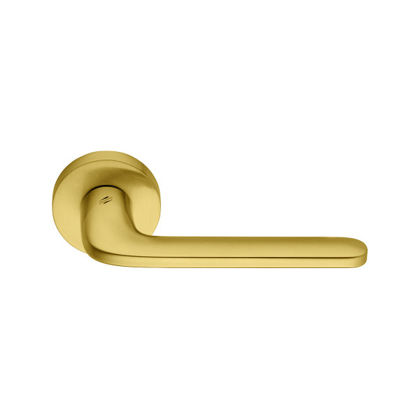 Maniglia Colombo Roboquattro con rosetta e bocchetta tonda diametro 50 mm oro mat per porte da interni