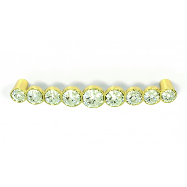 Maniglia int. 128 mm placc. oro swarovski tras.