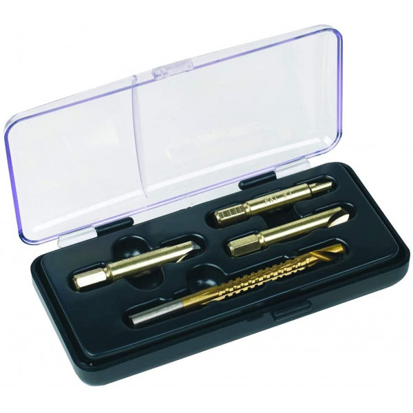 Set per estrarre viti spanate 3 puntali doppio profilo e 1 punta hss 8 mm Berni
