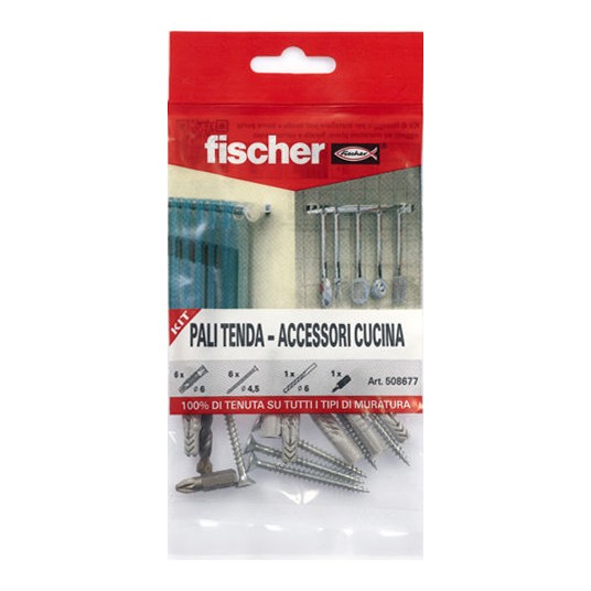 Kit pali tenda tasselli + punta + inserto (8 pz)