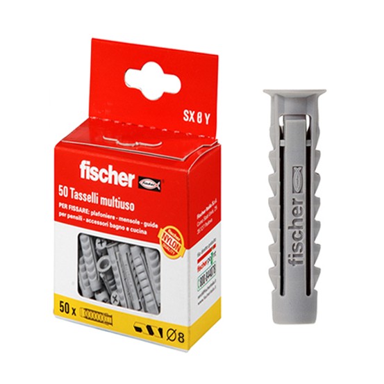 Sx y tassello nylon d. 8 x 40 mm s/vite (50 pz)