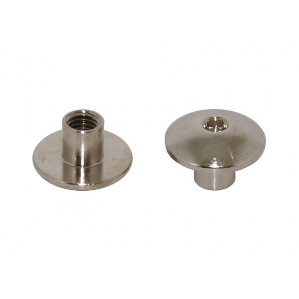 Borchia ottone nichelato cava esagonale m5 d.16mm