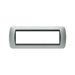 Living int - placca 7p 206x80 mm colore alluminio