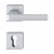 Maniglia Hoppe Dublin con rosetta e bocchetta quadre foro yale 44 mm cromato satinato per porte da interni