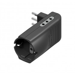 Adattatore corner 2x2p+t 10a 1xschuko colore grig.