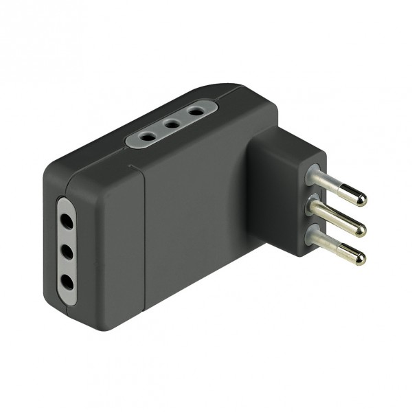 Adattatore corner 3 x 2p+t 10a colore grigio