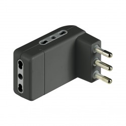 Adattatore corner 3 x 2p+t 10/16a colore grigio