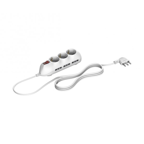 Presa multipla Bticino Slim con 9 slot interruttore luminoso colore bianco